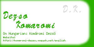dezso komaromi business card